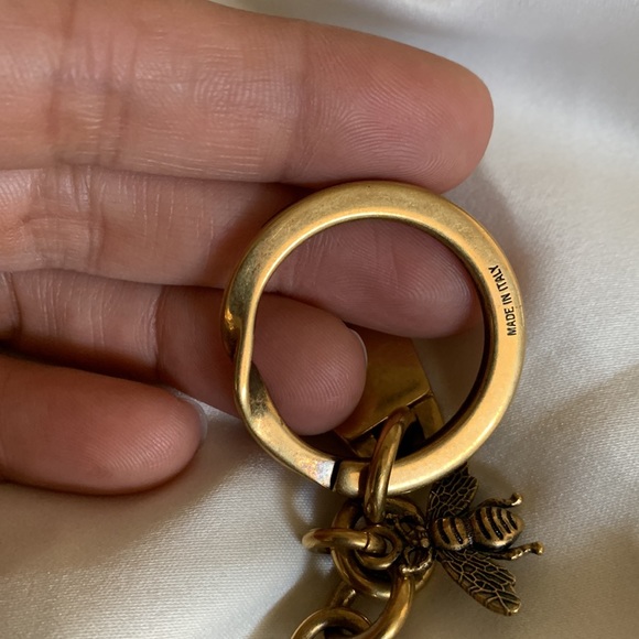 Gucci Brass GG Supreme Rocketship Key Chain - Picture 7 of 17